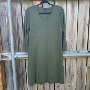 Talbots olive green dress